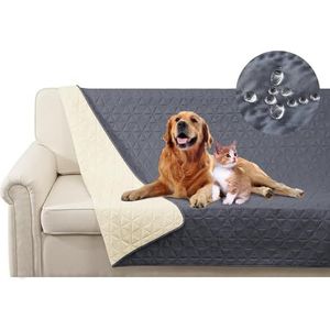 SHUOJIA Waterdichte huisdierdeken, bankovertrek voor huisdieren, bescherming voor huisdierbank, grote dekens voor honden en katten, banktopper (100 x 127 cm, grijs)