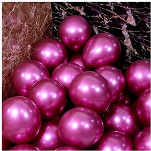 Ballonnen 30 stks 5/10/12 inch metalen latex ballon gouden zilver ronde metalen ballon verjaardagsfeestje bruiloft ballon decoratie Heliumballonnen (Color : Magenta, Size : 10inch)