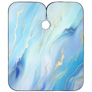 Salon Cape Blauw Goud Marmer Kapper Cape Professionele Haar Snijden Cape Verstelbare Kapsel Cape Voor Thuis Kappers Herbruikbare 140x168cm