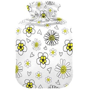 LI ZHI XIN PVC warmwaterkruik met fluwelen deksel 1L 2L kleine middelgrote bloempatroon