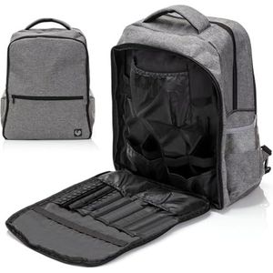 LOVE & FORCE Barber Reistas - Clipper Bag voor kappers met hoge capaciteit - Kapper Organizer Bag - Kapper Reistas voor Professionals op Huisgesprekken, Grijs, Oxford