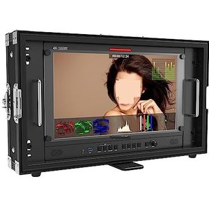 Cameramonitor, Q15 Broadcast Studio Monitor 12G-SDI HDR 3D-LUT 15.6 Inch 4K In Uit 12G-SFP Glasvezel Ingang Aansluiting(Carrying Case)