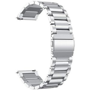 Roestvrij Stalen Bandjes fit for Garmin Forerunner 55 245 645M Smart Horloge Band Metalen Armband Riemen fit for aanpak S40 S12 S42 Correa (Color : Style 1 Silver, Size : For Approach S12)