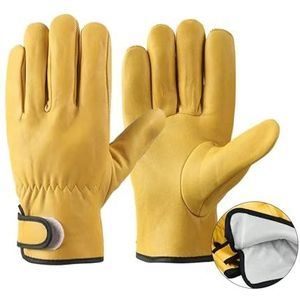 Werkhandschoenen voor lassen Schapenvacht leren lashandschoenen veelkleurig(Yellow With Lining)