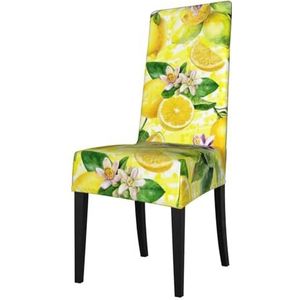 KemEng Citroen bloem, stoelhoezen, stoelbeschermer, stretch eetkamerstoelhoes, stoelhoes voor stoelen