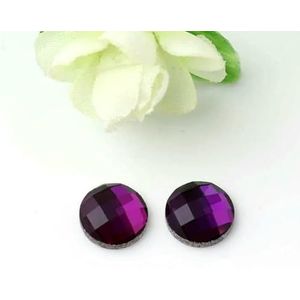 1 verpakking ronde platte glazen cabochons 6/8/10/12/14/16/18/20 mm veelkleurige kristalcamouflagecamouflage voor doe-het-zelf hangers sieraden maken - paars - 12 mm 50 stuks
