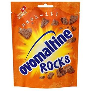 Ovomaltine Rocks - knapperige ovomaltine stukken met chocolade - chocolade snack van Zwitserse melkchocolade, duurzaam en gebruiksgecertificeerd, 1 x 60 g