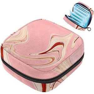 Opbergtas voor maandverband, gouden roze marmeren menstruatiecup zakje, draagbaar maandverband opbergzakken vrouwelijke menstruatie eerste menstruatie tas voor tienermeisjes vrouwen dames