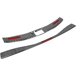 Achterbumper Protector Guard Voor Toyota BZ4X 2023 Rvs Kofferbak Binnenkant Bumper Protector Cover Dorpel Guard Kofferbak Deur Guard Strips(Zwart)