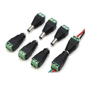 2,1x5,5MM DC-connector Power Jack Plug Adapter 12V 5A Mannelijke + Vrouwelijke voedingsconnector(5 pairs)