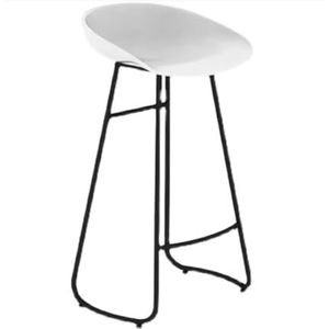 Barkrukken Barstoelen PP-barkrukken Set Van 2 Tegenhoogte Metalen Poten Barstoelzitting, Kinderstoel Barkruk Modern Home Coffee Shop Barkruk Stoel Bar Stoelen(White,Sitting Height 75cm)