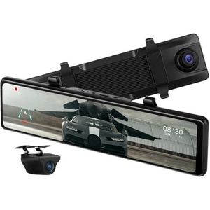 Dashcam 2560x1440P Achteruitrijcamera 2.5K Auto DVR Touchscreen Dashcam Spiegel Super Nachtzicht Time-lapse video G-sensor Recorder Dash Camera (Size : 256G)