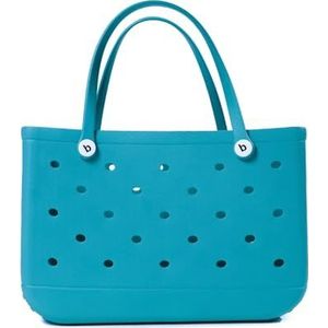 AYKANING Strandtas, mesh strandtas extra grote tas zomer EVA strandtas mand vrouwen picknick draagtas gaten waterdichte handtas zakje winkelen schoudertas, Lichtblauw, 47 33 22