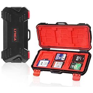 LYNCA 36 Slots SD TF CF Geheugenkaart Case Houder Waterbestendig Anti-Shock Draagtas voor 12 SD 6 TF 6 MIM 3 CF 3 XQD & 6 NANO SIM-kaarten, Compact en Grote Capaciteit Camera Geheugenkaarten