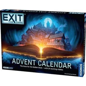 Thames & Kosmos EXIT: Adventskalender - The Hunt for the Golden Book, Escape Room Kaartspel, Familie Spellen voor Game Night, Vakantieseizoen Spellen voor volwassenen en kinderen, voor 1+ spelers,