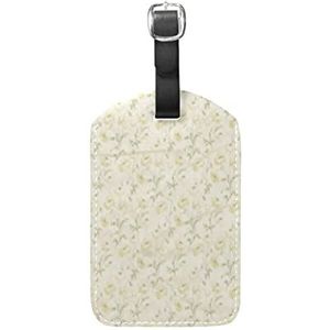 Bloemen Grijs Bloemen Kunst Lederen Bagage Bagage Koffer Tag ID Label voor Reizen (2 St)