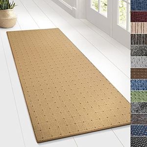 KARAT Tapijtloper voor keuken, hal & woonkamer - tapijtloper op maat - per meter - gangtapijt - keukenloper - woonkamer tapijt (80 x 300 cm, Rapido - beige)