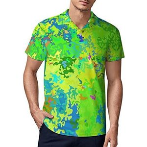 Abstracte kleurrijke camouflage heren golf poloshirt zomer korte mouw T-shirt casual sneldrogende T-shirts 5XL