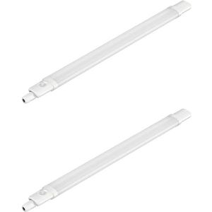 ledscom.de LED badkamerlamp/plafondlamp WANE, schemersensor, bewegingsmelder, hoekig, 5,3 x 72cm, IP65, 18 W, 1773lm, wit, 2st.