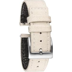 LUGEMA Canvas Horlogebanden Quick Release Grijs Twee Stukken Stoffen Horlogebandjes Zware Gesp 18mm 20mm 22mm (Color : Ivory, Size : 20mm)