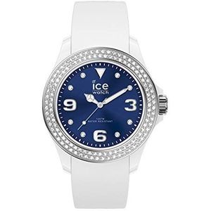 Ice-Watch - ICE star White deep blue - Wit dameshorloge met siliconen armband - 017235 (Maat M)