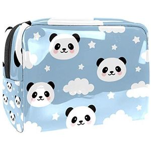 Make-uptas PVC toilettas met ritssluiting waterdichte cosmetische tas met schattige Panda naadloze patroon voor vrouwen en meisjes