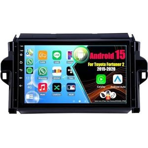 Android 15 Autoradio Voor Toyota Fortuner 2 2015-2020 met Draadloze Carplay Android Auto, 9 Inch Autoscherm Soporta Bluetooth WIFI GPS FM/RDS(8Core(6+128GB))