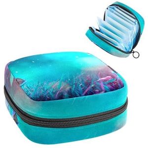 Maandverband Opbergtas, Menstruatiecup Pouch Tampon Bag, Menstruatie Pads Houder Organizer voor Vrouwen Meisjes, Kat Eenhoorn Hond