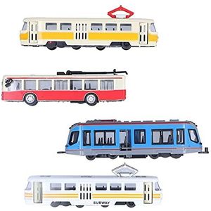 Bus Model Speelgoed, Simulatie Legering Terugtrekken Bus Voertuig Model Speelgoed Hogesnelheidstrein Bus Model voor Kinderen Jongens & Meisjes(B-groep)
