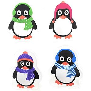 MC-Trend Set van 4 handwarmers, pinguïn, voor warme handen en vingers, herbruikbare warmtekussens