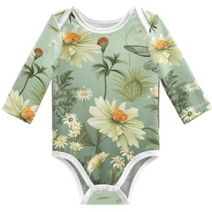 KAAVIYO Baby Groene Bloem Libellen Lange Mouwen Unisex Nieuwe Katoenen Bodysuit voor Kinderen 3-24 Maanden Zomer, Patroon, 24 Maanden