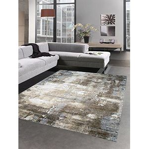 CARPETIA Designer tapijt, woonkamertapijt, laagpolig, steenlook, bruin, beige, grijs, maat 160 x 230 cm