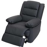 Mendler Televisiestoel HWC-G15, relaxstoel ligstoel fauteuil, leder + kunstleer 101x87x100cm - grijs