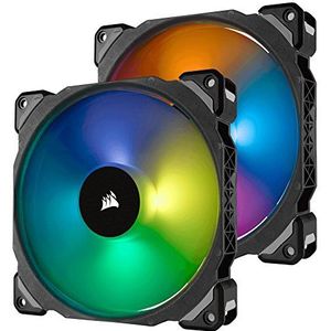 Corsair Ml140 Pro Rgb, 140Mm Premium Magnetic Levitation Rgb Pwm Fan, Twin Fan Pack, Met Lighting Node Pro