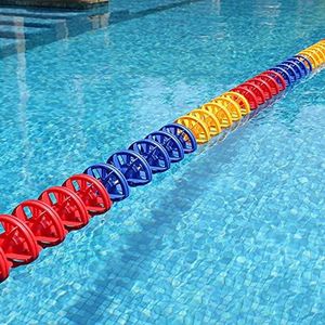 Safety Pool Rope Float 1 to 10m Long Pool Ropes Divider, Adjustable Length Pools Floating Rope - Dividing Deep Shallow End, Pool Accessories/Tools, Diameter 11cm (Color : Steel Wire Rope, Size : 6m/