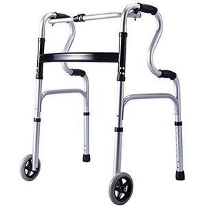 Loophulp aluminiumlegering structuur, draagbare wandelaar, opvouwbare draaghulp met 2 zwenkwielen, multi-stijl optioneel,B (B)