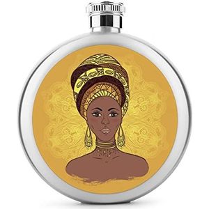 Mooie Afrikaanse Vrouw Rvs Wijnfles voor Mannen Vrouwen Fles Draagbare Drank Fles voor Bruiloft Reizen