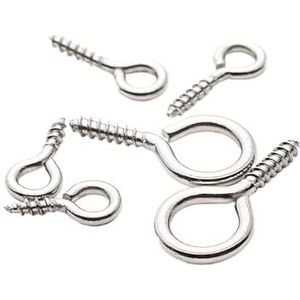 LJISEHG 20 stuks schroefhaken - verzinkte zelftappende haken, schapenooglampenhaken en vraagtekenhaken for thuis, doe-het-zelf(4x10mm)