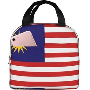 SUUNNY Maleisië Vlag Print Geïsoleerde Lunch Bag Tote Bag,Warmte Lunch Box Cooler Thermische Tas voor Werk