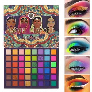 UCANBE EXOTIC FLAVORS neon oogschaduw make-up palet, 48 sterk gepigmenteerde kleuren, regenboog matte shimmer glitter oogschaduw make-up palet cadeau set