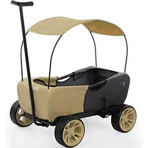 Hauck Transportwagen Eco Mobiel, voor twee kinderen, vanaf 2 jaar, tot 50 kg belastbaar, stabiel, kantelvrij, opvouwbaar, parkeerrem, geveerde afneembare dissel, zonnedak, stoelbekleding, safari