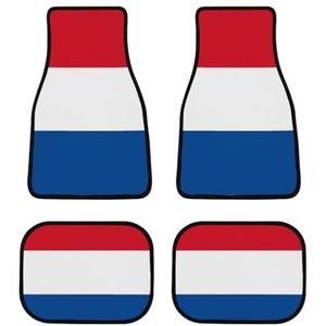 Vlag van Nederland 4-delige vloermatten voor achter voering voor SUV bestelwagen alle weersomstandigheden bescherming met schattige prints ontwerp