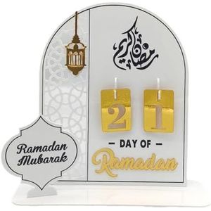 Ramadan Decoratie Adventskalender 2024 Eid Mubarak Acryl Kareem Ramadan 2024 Kalender Islamitische Ornament Moslim dagen ramadan teken kalender houten Voor ramadan decoraties eid tot 24 teken