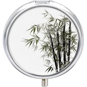 Pillendoos 3 compartimenten ronde pillenorganisator dagelijkse kleine pillenkoffer voor reizen Aziatische plant metalen pillencontainer draagbare medicijnorganisator voor pillen vitaminen visolie