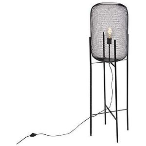 QAZQA bliss_mesh - Moderne Vloerlamp | Staande Lamp - 1 lichts - H 1350 mm - Zwart - Woonkamer | Slaapkamer