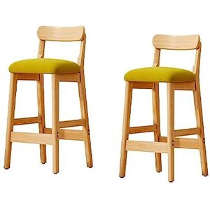 Barkruk Massief Houten Barkruk Set Van 2 Moderne Ontbijtstoelen Stoffen Zitkussen Barkrukken Voor Toonbank Keuken Thuis Pub Stoel Thuis Keuken (Color : D, Size : 46 * 41 * 91cm)