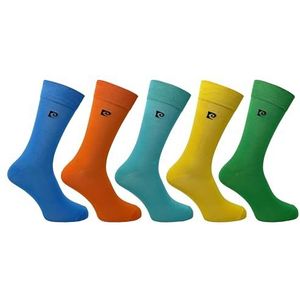 Pierre Cardin Bamboe sokken voor heren | 5 paar | Britse maat 7-11 | Werksokken voor heren, alledaagse sokken, sokken voor heren, comfortsokken, Multi Helder, 41-45 EU