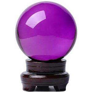 Natuurlijk kristal bol, Kunstmatige kristallen bol paars, verschillende maten met standaard en doek(80mm)