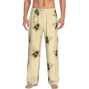 Honey Bee Lange Lounge Wear Broek Nachtkleding Pyjama Bottoms Nachtkleding Nachtkleding Nachtkleding Met Zakken En Trekkoord, Wit, S