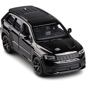 Schaal afgewerkte modelauto 1:36 Voor Jeep SRT Grand Cherokee SUV Met Pull Back Kinderen Gift Collection Diecast Speelgoed Auto Model Geschenken Miniatuurreplica-auto (Color : Black)